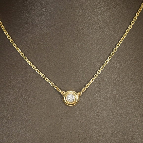 Jewelry - 14KY Gold 1/3ct. Bezel Set Diamond 18" Necklace